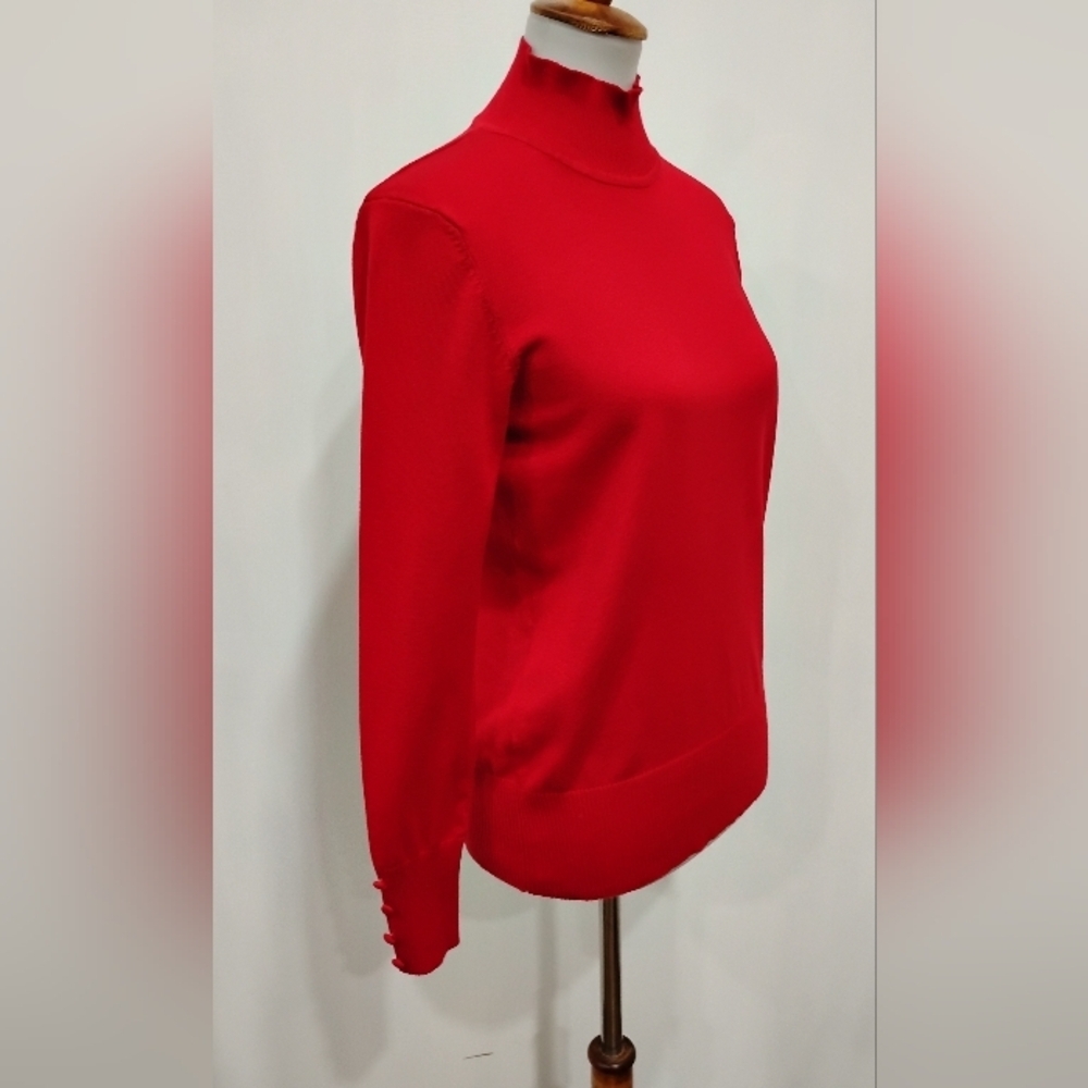 RED SPENSE MOCK TURTLE NECK